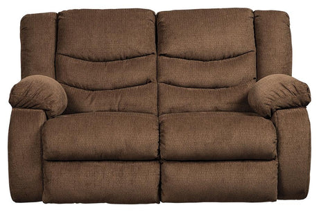Tulen Gray Chenille Reclining Loveseat back view
