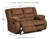 Tulen Gray Chenille Reclining Loveseat - Ella Furniture