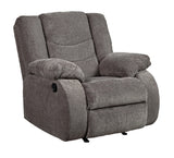 Tulen Gray Chenille Recliner - side view