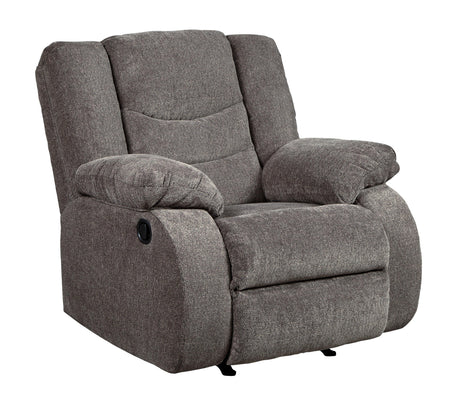 Tulen Gray Chenille Recliner - side view
