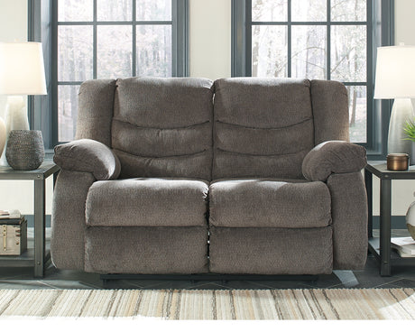 Tulen Gray reclining sofa front angle