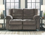 Close-up of Tulen Gray loveseat cushioning