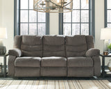 Close-up of Tulen Gray sofa pillow-top arm