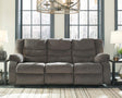 Tulen Gray Chenille Reclining Sofa angled view