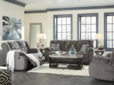 Tulen Gray Chenille Reclining Sofa cushion detail