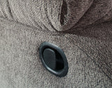 Tulen Gray Chenille Recliner - reclining angle view