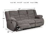 Reclining sofa side profile