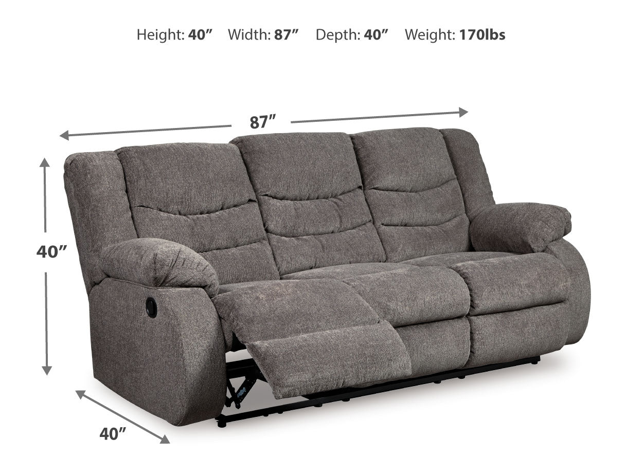 Reclining sofa side profile