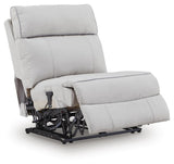 Social Pointe Pearl/Ash Chenille 7-Piece Reclining Sectional with Storage Consoles - image 3