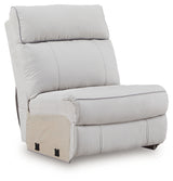 Angle view of seating with visible cushions