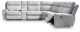 Left-arm facing power recliner with USB charging port detail
