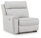 Close-up angle of recliner arm