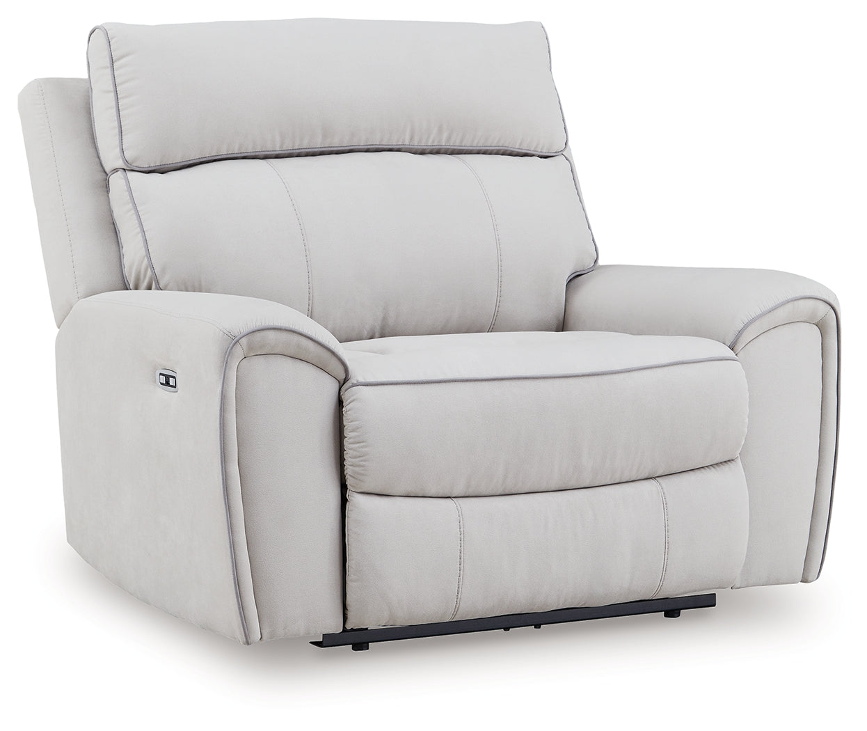 Social Pointe Pearl/Ash Chenille Power Recliner side view