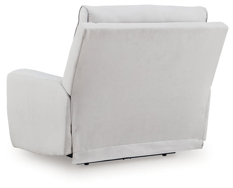 Social Pointe Pearl/Ash Chenille Power Recliner side profile