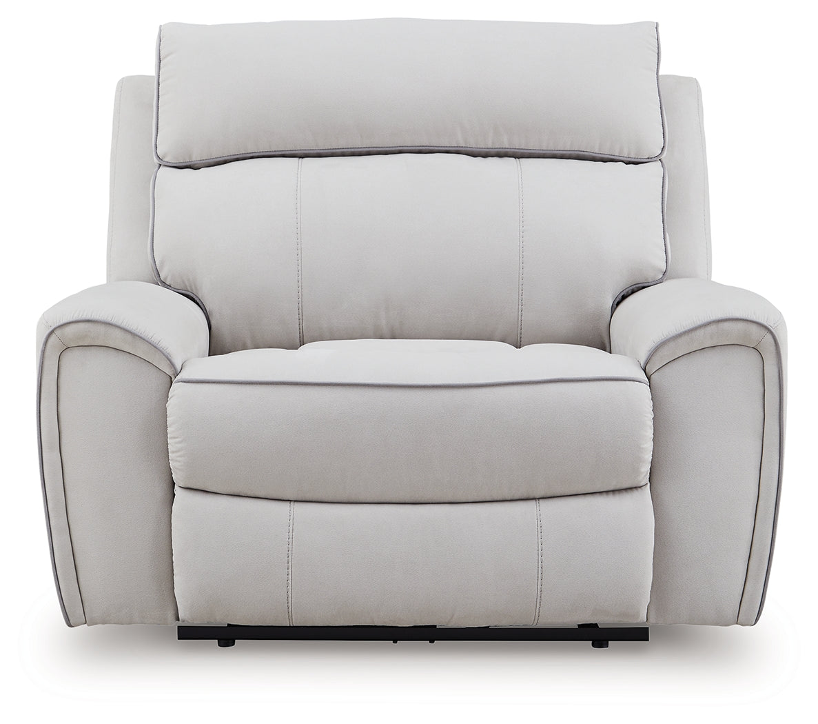 Social Pointe Pearl/Ash Chenille Power Recliner close front view