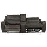 Marcell 3-Piece Power Reclining Loveseat with Charging Console Grey — product image 3
