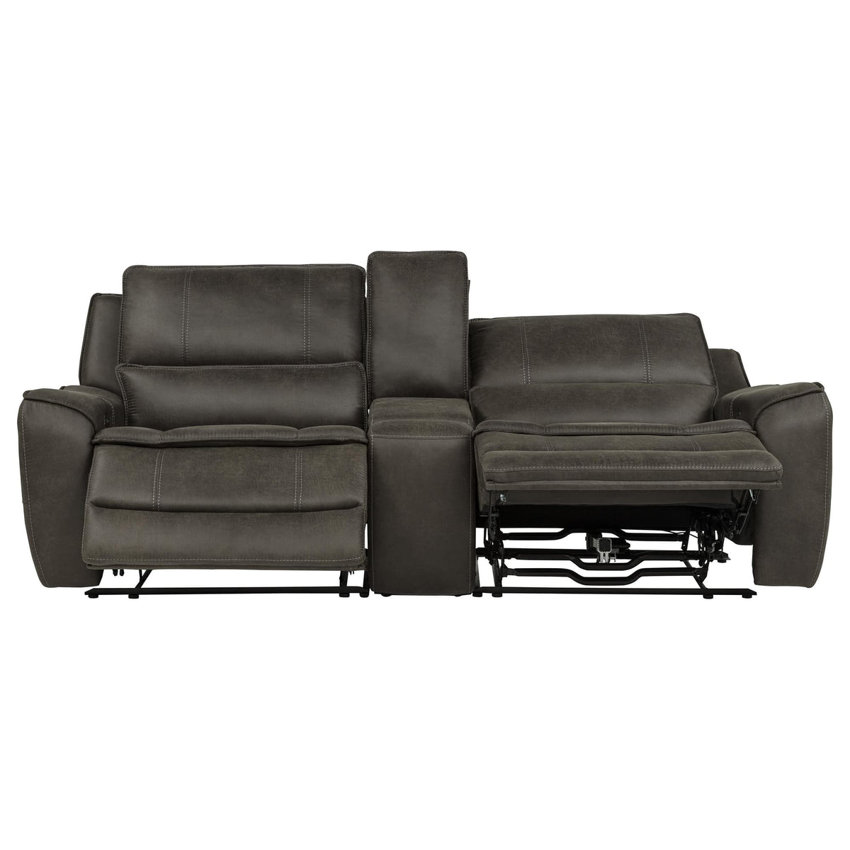 Marcell 3-Piece Power Reclining Loveseat with Charging Console Grey — product image 3