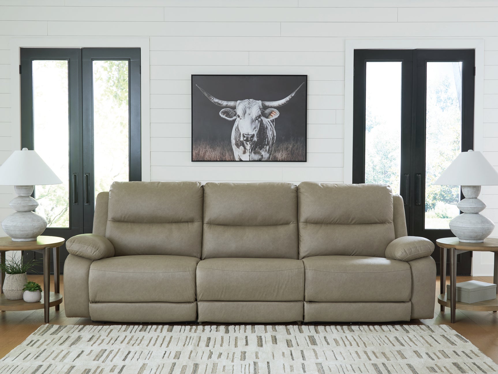 Sectional fully reclined side view