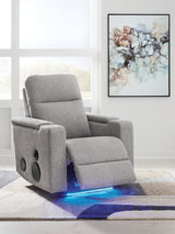 Recliner in gliding motion