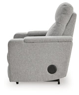Bluetooth audio speakers on recliner