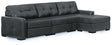 Side view of Brindley Fog Pier sectional sofa with ottoman