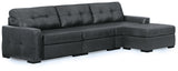 Side view of Brindley Fog Pier sectional sofa with ottoman