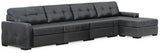 side view of Brindley Fog Pier 4-Piece Sectional Sofa with Ottoman