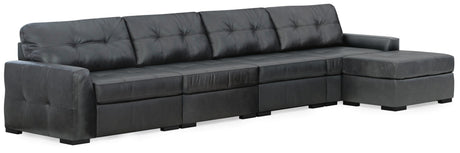 side view of Brindley Fog Pier 4-Piece Sectional Sofa with Ottoman