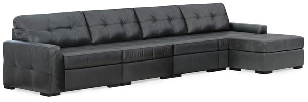 side view of Brindley Fog Pier 4-Piece Sectional Sofa with Ottoman