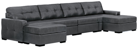 Brindley Fog Pier 4-Piece Sectional Sofa with Ottoman in fog color main view