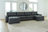 Brindley Fog Pier 4-Piece Sectional Sofa with Ottoman in fog color main view