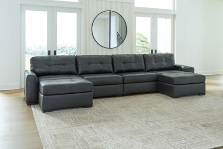 Brindley Fog Pier 4-Piece Sectional Sofa with Ottoman in fog color main view