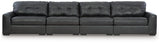 Brindley Pier Fog Leather 4-Piece Sectional sofa main view
