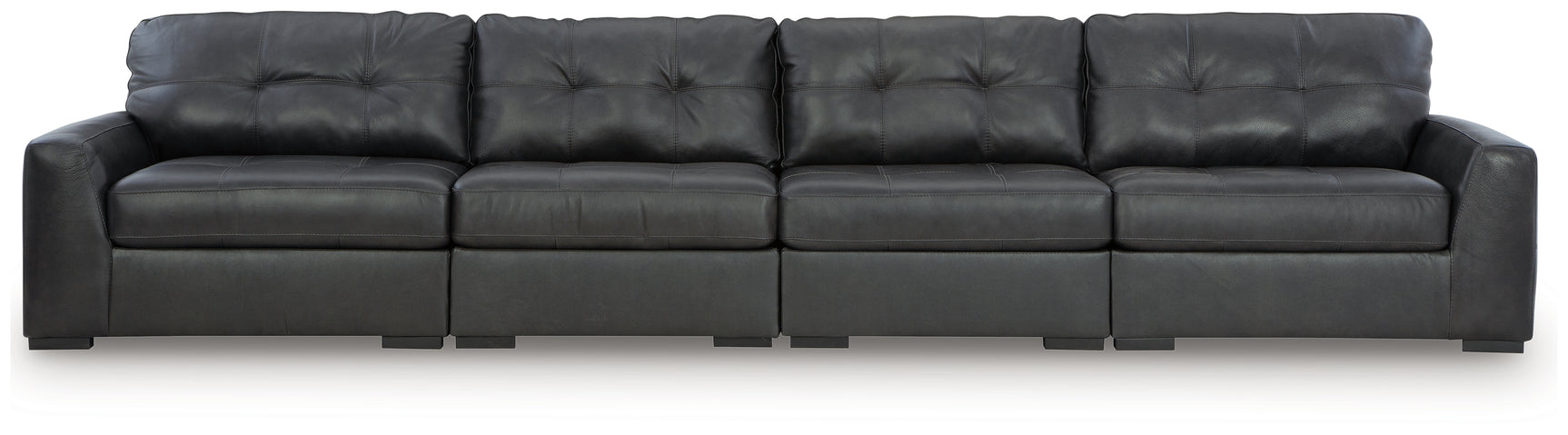 Brindley Pier Fog Leather 4-Piece Sectional sofa main view