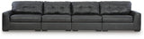 Brindley Pier Fog Leather 4-Piece Sectional sectional sofa side view