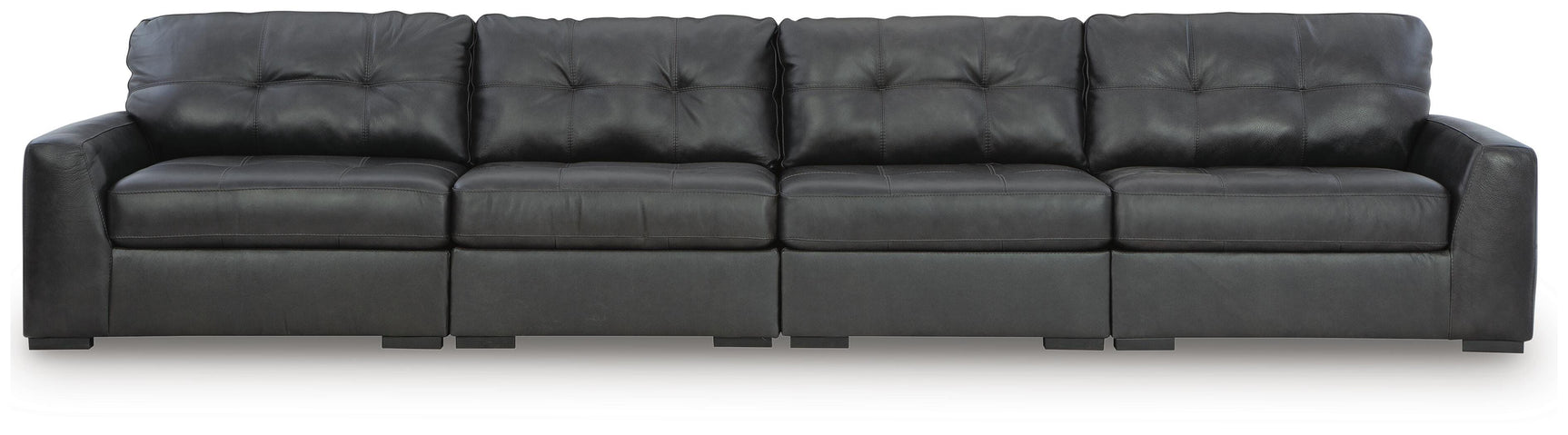 Brindley Pier Fog Leather 4-Piece Sectional sectional sofa side view