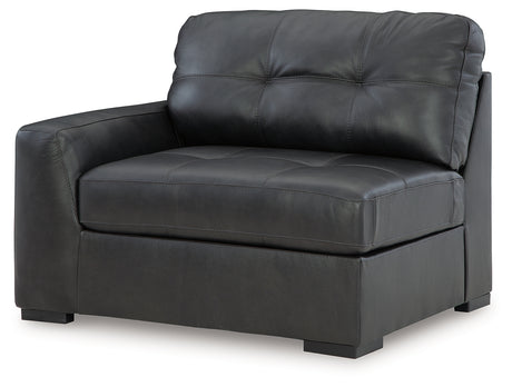 alternate angle of Brindley Fog Pier sectional and ottoman