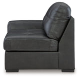 close-up detail of fog fabric on Brindley sectional
