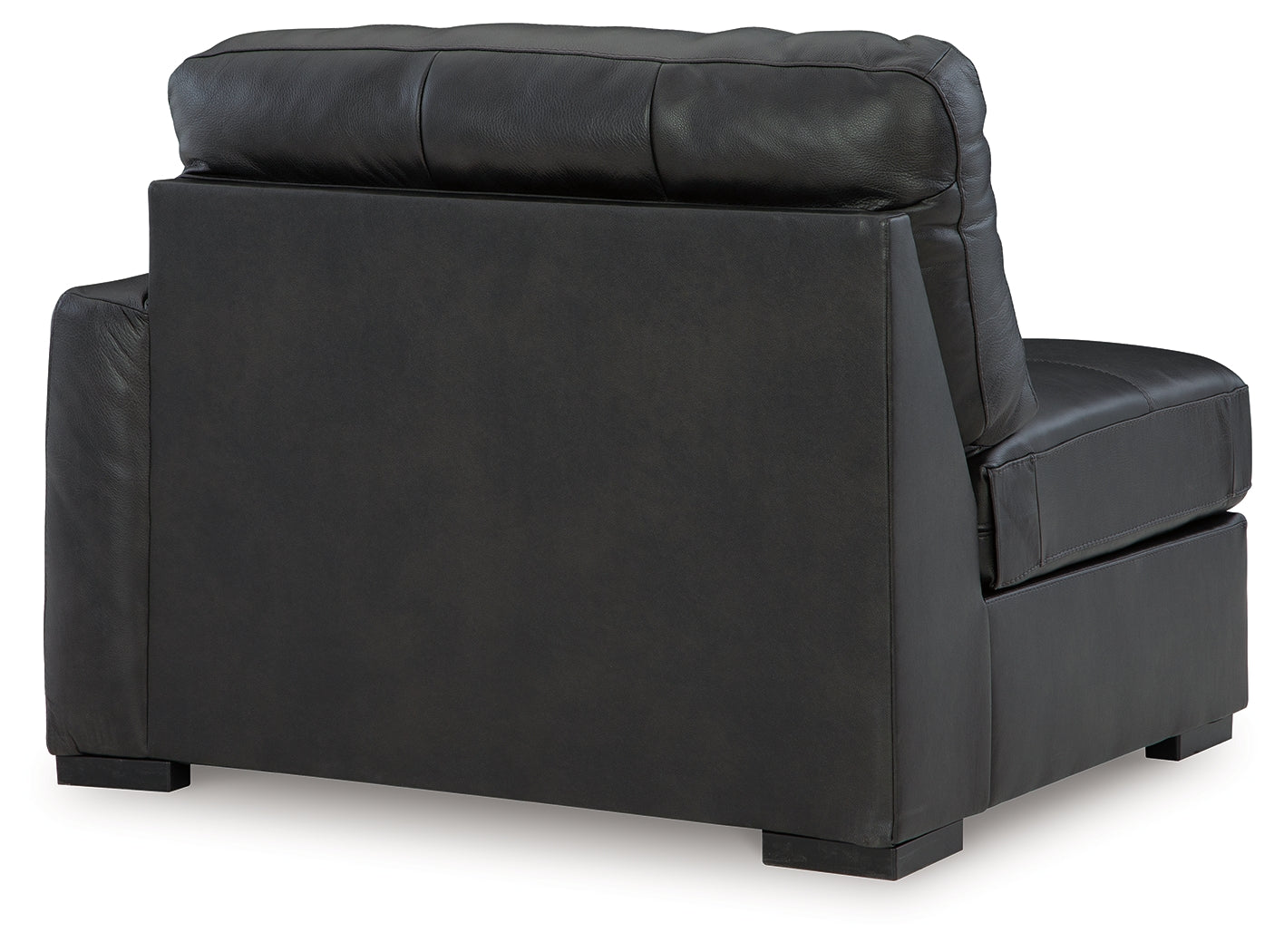 Alternate side detailed view of leather upholstery