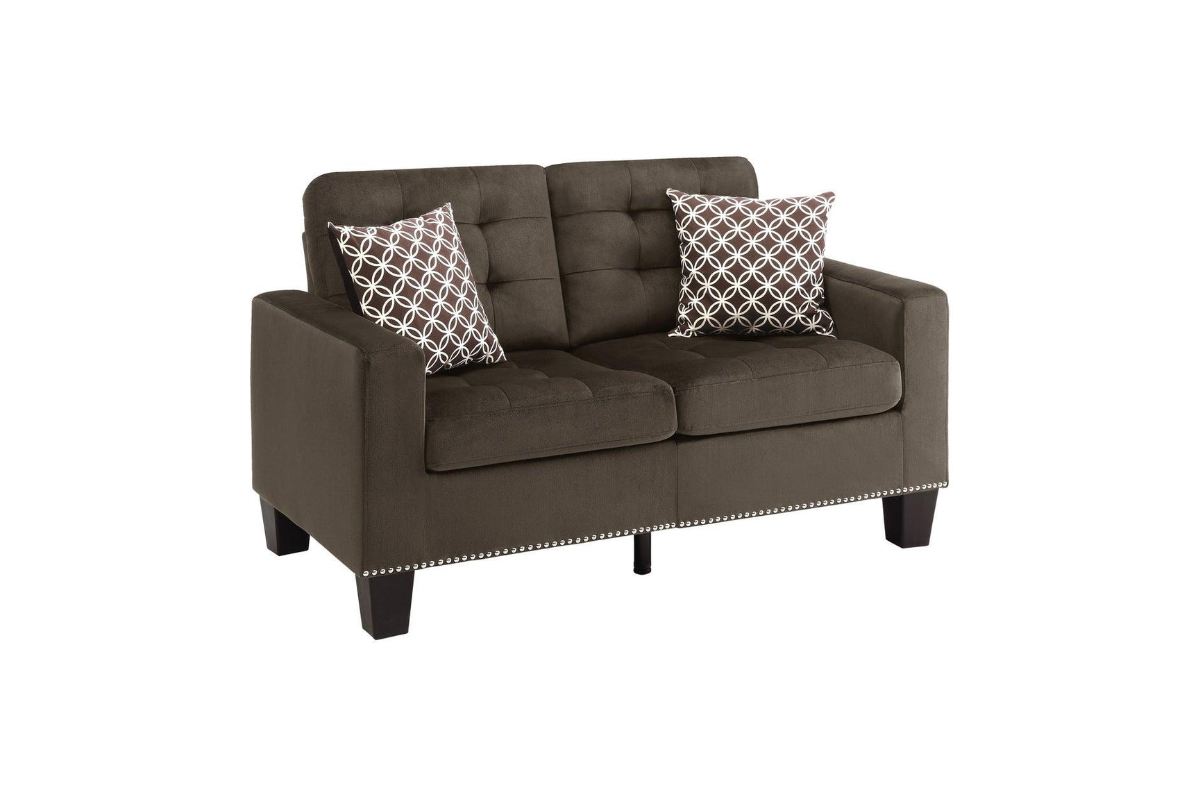 Detail shot of tufted back cushions on Lantana loveseat