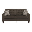 Lantana Chocolate Fabric Tufted Sofa front view