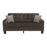 Lantana Chocolate Fabric Tufted Sofa front view