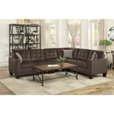 Lantana Chocolate Sectional sofa in styled living room