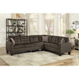 Main front view of Lantana Chocolate Reversible Sectional sofa