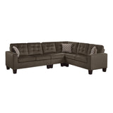 Lantana Chocolate Fabric 4-Piece Reversible Sectional sofa front view