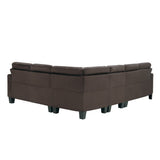 room view of Lantana Chocolate Fabric Reversible Sectional sectional sofa