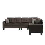 detail view of Lantana Chocolate Fabric Reversible Sectional sectional sofa