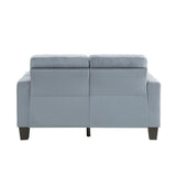 Lantana gray fabric tufted loveseat back view