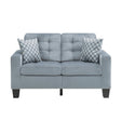 Lantana gray fabric tufted loveseat front view