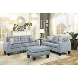 Lantana Gray Tufted Sofa and Loveseat Set front view